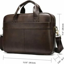 Goedkoop 👏 Hete verkoop ❤️ Laptoptas 15 Inch Schoudertas Heren Handtas Waterdichte Tas Leder Dark Coffee - Urban U® 💯 🤩 -Tassen-Dames Verkoop 550x514