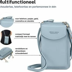 Aanbiedingen 🛒 Goedkoopste 😉 ZILOU® Telefoontasje - Schoudertas - Dames - Kunstleer - Blauw 👍 🛒 -Tassen-Dames Verkoop 550x518 7