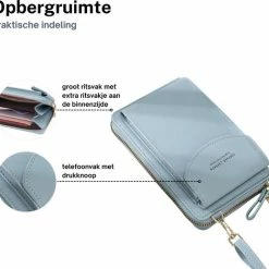 Aanbiedingen 🛒 Goedkoopste 😉 ZILOU® Telefoontasje - Schoudertas - Dames - Kunstleer - Blauw 👍 🛒 -Tassen-Dames Verkoop 550x519 9