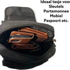 Flash-uitverkoop 🧨 Hete verkoop 😉 THL Design – Kleine Canvas Schoudertas – Heren / Dames – Crossbodytas – Zwart 🎁 ⌛ -Tassen-Dames Verkoop 550x520 9