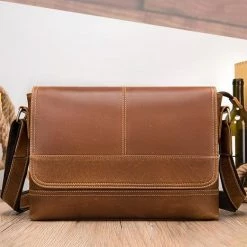 Beste Pirce 🌟 Coupon 🌟 Laptoptas Schoudertas Laptop Tas 13 3 Inch Heren Leer Licht Bruin - Urban U® ✔️ 😀 -Tassen-Dames Verkoop 550x521 1