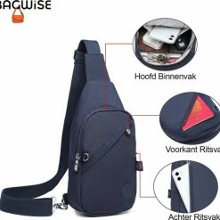Groothandel 👏 Beste deal ⭐ Bagwise® Crossbodytas - Sling Bag - Dames - Heren - S - (1239) - Donker Blauw 😍 💯 18 Groothandel 👏 Beste deal ⭐ Bagwise® Crossbodytas - Sling Bag - Dames - Heren - S - (1239) - Donker Blauw 😍 💯 -Tassen-Dames Verkoop 550x523 4