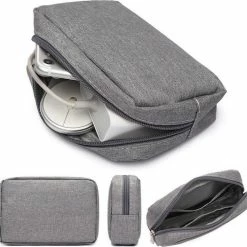 Goedkoopste 🤩 Flash-uitverkoop ⭐ Premium Commerce Kabel Organizer Tas - Etui - Opbergtas Voor Elektronica En Accessoires - Kabels - Lichtgrijs 👏 ⌛ -Tassen-Dames Verkoop 550x525 3