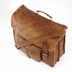 Beste Verkoop 🎉 Nieuw 🎉 Merkloos Aktetas 15,6 Inch “Granada” – Cognac Bruin Echt Leer Businesstas - Unisex Vintage Look Boekentas - Handgemaakt 🤩 👍 -Tassen-Dames Verkoop 550x526 6