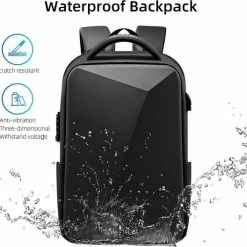 Begroting 🔔 Beste recensies van 🎁 FENRUIEN Bange Rugtas - 15,6 Inch - Laptop Rugzak - USB-aansluiting - TSA Slot - Waterafstotend - Zwart - Incl. Smart Thermosfles 🔔 😍 -Tassen-Dames Verkoop 550x528 6