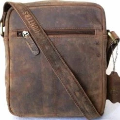 Kopen 🌟 Uitgang 😀 Hunters Tas - Leren Schoudertas / Crossbody Tas / Nektas - Buffel Leer - Heren Tas / Dames Tas - Bruin / Dark Tan 🔔 ❤️ -Tassen-Dames Verkoop 550x529 9
