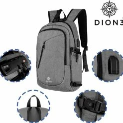 Beste Verkoop 😍 Korting 🤩 DION3 - Rugzak Met 15.6 Inch Laptop Vak - 25.6 L - Met USB - Grijs 🧨 ⭐ -Tassen-Dames Verkoop 550x532 9