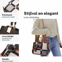 Coupon 🛒 Flash-uitverkoop 🎁 ZILOU® Schoudertas - Handtas - Compact - Dames - Beige 🤩 ⭐ -Tassen-Dames Verkoop 550x535