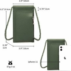 Gloednieuw 🔔 Goedkoop ✨ Bagwise® Telefoontasje - Telefoonhoesje Met Halskoord - Crossbodytasje - Nektasje -Vegan Leer (17x10cm) 02 - Lederlook - Donker Groen 🎁 ⌛ -Tassen-Dames Verkoop 550x539 2