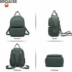 Beste Verkoop 🥰 Gloednieuw ✨ Bagwise® Rugzak - Rugtas - 10 Lt - Dames - Heren - (CR1248) Groen 🥰 🧨 -Tassen-Dames Verkoop 550x540