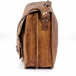 Beste Verkoop 🎉 Nieuw 🎉 Merkloos Aktetas 15,6 Inch “Granada” – Cognac Bruin Echt Leer Businesstas - Unisex Vintage Look Boekentas - Handgemaakt 🤩 👍 -Tassen-Dames Verkoop 550x541 13