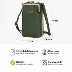 Beste Pirce 🌟 Aanbiedingen 💯 ZILOU® Telefoontasje - Portemonnee - Dames - Kunstleer - Groen 🎁 🔔 -Tassen-Dames Verkoop 550x541 2