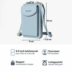 Aanbiedingen 🛒 Goedkoopste 😉 ZILOU® Telefoontasje - Schoudertas - Dames - Kunstleer - Blauw 👍 🛒 -Tassen-Dames Verkoop 550x541 21