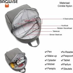 Kopen 🛒 Beste Pirce ⭐ Bagwise® Rugzak - Rugtas - 10 Lt - S - Dames - Heren - (3060) Grijs ⭐ 😉 17 Kopen 🛒 Beste Pirce ⭐ Bagwise® Rugzak - Rugtas - 10 Lt - S - Dames - Heren - (3060) Grijs ⭐ 😉 -Tassen-Dames Verkoop 550x541 22