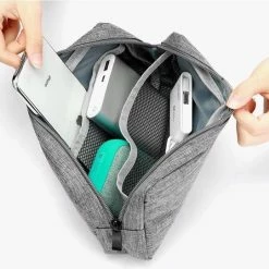 Goedkoopste 🤩 Flash-uitverkoop ⭐ Premium Commerce Kabel Organizer Tas - Etui - Opbergtas Voor Elektronica En Accessoires - Kabels - Lichtgrijs 👏 ⌛ -Tassen-Dames Verkoop 550x541 4