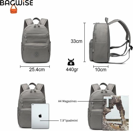 Kopen 🛒 Beste Pirce ⭐ Bagwise® Rugzak - Rugtas - 10 Lt - S - Dames - Heren - (3060) Grijs ⭐ 😉 7 Kopen 🛒 Beste Pirce ⭐ Bagwise® Rugzak - Rugtas - 10 Lt - S - Dames - Heren - (3060) Grijs ⭐ 😉 - Afbeelding 5