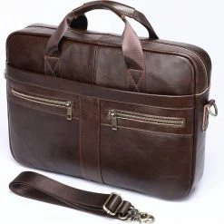 Beste Verkoop 😀 Aanbiedingen 🛒 Laptoptas 15 Inch Schoudertas Heren Handtas Waterdichte Tas Leder Deep Coffee Leer - Urban U® 🎉 ❤️ -Tassen-Dames Verkoop 550x545 13