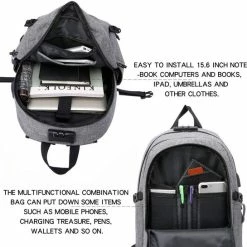 Begroting 🔔 Goedkoopste ✔️ DION3 EKEO - Spatwaterdichte Rugzak - Anti Diefstal - Met Usb En Oplaadstation - Zwart 🎁 🎉 -Tassen-Dames Verkoop 550x545 3