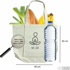 Coupon 🛒 Kopen 🧨 Merkloos Tavas Katoenen Yoga Tasje Draagtas Naturel 40x30 Cm Tote Bag Tas Shopper Boodschappentas Schoudertas 👏 🤩 -Tassen-Dames Verkoop 550x547 11