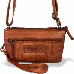 Beste Verkoop 👏 Beste deal 😍 DSTRCT Kleine Schoudertas / Crossbody Tas Dames - Leer - Harrington Road - Cognac 💯 ⌛ -Tassen-Dames Verkoop 550x549 10