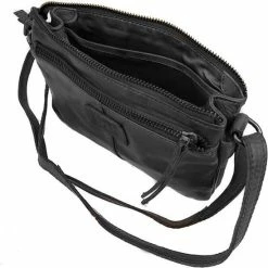 Hete verkoop ✨ Aanbiedingen ⭐ Bear Design Kleine Schoudertas / Crossbody Tas Dames - Leer - Cow Lavato - Zwart 👍 🌟 -Tassen-Dames Verkoop 550x549 13