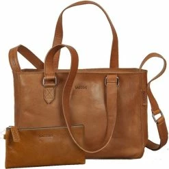 Korting π― Nieuw π Saccoo Pocitos Leren Damestas + Etui (Cognac Kleur) π β¨