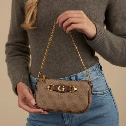 Flash-uitverkoop ✨ Beste recensies van 😍 Guess Izzy Double Pouch Dames Schoudertas - Beige Multi - Maat Geen 😍 ⭐ -Tassen-Dames Verkoop 550x550 104