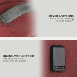 Beste Pirce 👏 Promo 🧨 Lovnix - Anti Diefstal Rugzak - Inclusief Usb Oplaadstation En 3.5mm Audio Jack - 15 Inch Laptopvak - Rood 🎉 🔥 -Tassen-Dames Verkoop 550x550 174