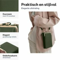 Beste Pirce 🌟 Aanbiedingen 💯 ZILOU® Telefoontasje - Portemonnee - Dames - Kunstleer - Groen 🎁 🔔 -Tassen-Dames Verkoop 550x550 262