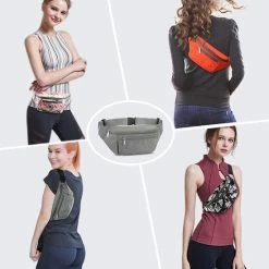 Beste Verkoop 😀 Beste Verkoop 🥰 Traveltime® - Heuptas - Dames / Heren - Funny Pack - 4 Zakken - Waterdicht - 35 X 15.5x 6.6cm - Grijs 😍 😍 -Tassen-Dames Verkoop 550x550 282