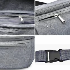 Beste Verkoop 😀 Beste Verkoop 🥰 Traveltime® - Heuptas - Dames / Heren - Funny Pack - 4 Zakken - Waterdicht - 35 X 15.5x 6.6cm - Grijs 😍 😍 -Tassen-Dames Verkoop 550x550 286