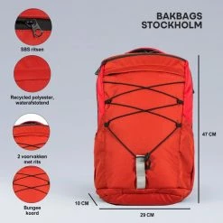Aanbiedingen 🥰 Kopen 🔔 BAKBAGS Stockholm Sport Rugzak Met Laptop Vak En Regenhoes - 25 Liter Inhoud - Geschikt Voor 13 Tm 17 Inch Laptops - Praktisch & Stijlvol Met 10 Vakken En Incl. Accessoires - Duurzaam & Gerecycled Materiaal - Rood-Zwart ✔️ ✨ -Tassen-Dames Verkoop 550x550 54