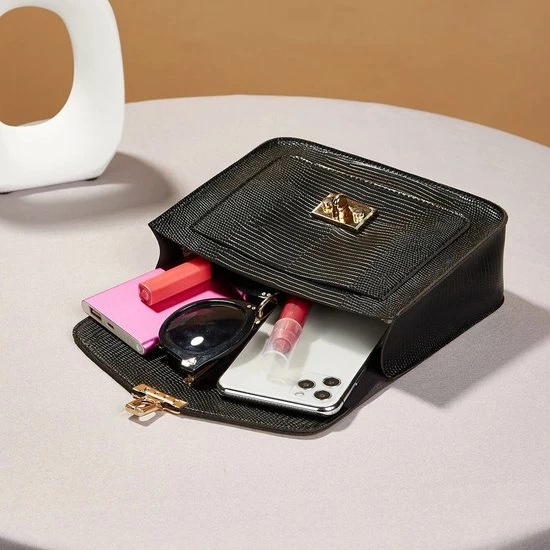 Flash-uitverkoop β€οΈ Top 10 π Croco Schoudertas - Zwart | Kunstleer | 18 X 14 X 5 Cm | Fashion Favorite π€© π€© 6 Flash-uitverkoop β€οΈ Top 10 π Croco Schoudertas - Zwart | Kunstleer | 18 X 14 X 5 Cm | Fashion Favorite π€© π€© - Afbeelding 4