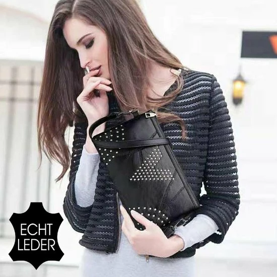 Aanbiedingen π€© Goedkoop π LaGloss ECHT LEDER Damestas Met Studs - Luxe Zacht Leren Crossbody Handtas - Zwarte Schoudertas - Clutch - 24 X 16 Cm π π 8 Aanbiedingen π€© Goedkoop π LaGloss ECHT LEDER Damestas Met Studs - Luxe Zacht Leren Crossbody Handtas - Zwarte Schoudertas - Clutch - 24 X 16 Cm π π - Afbeelding 6