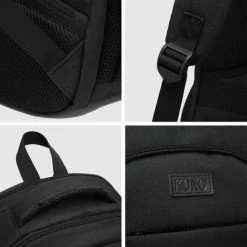 Goedkoopste 🔥 Coupon 👍 Kono Rugzak - Schooltas - 15,6 Inch Laptop Rugtas - Dames/Heren - 28L - Waterafstotend - Zwart 🥰 🥰 -Tassen-Dames Verkoop 550x550 655