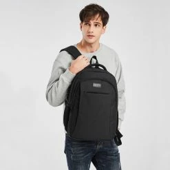 Goedkoopste 🔥 Coupon 👍 Kono Rugzak - Schooltas - 15,6 Inch Laptop Rugtas - Dames/Heren - 28L - Waterafstotend - Zwart 🥰 🥰 -Tassen-Dames Verkoop 550x550 657
