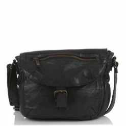 Kopen 😉 Promo 🥰 Bear Design Medium Schoudertas / Crossbody Tas Dames - Leer - Cow Lavato - Zwart 🌟 👏 -Tassen-Dames Verkoop 550x550 702