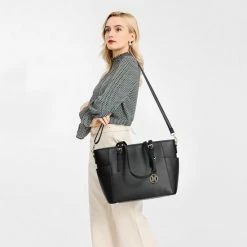 Hete verkoop ❤️ Goedkoop 👍 Miss Lulu Dames Schoudertas - Handtas - Laptoptas 13.3" – Zwart (LM1642 BK) 💯 🌟 -Tassen-Dames Verkoop 550x550 745