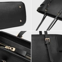 Hete verkoop ❤️ Goedkoop 👍 Miss Lulu Dames Schoudertas - Handtas - Laptoptas 13.3" – Zwart (LM1642 BK) 💯 🌟 -Tassen-Dames Verkoop 550x550 749