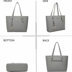 Beste Verkoop 🔥 Korting 🔔 Merkloos Gallantry - Dames Tas Shopper Met Rits - Handtas - Schooltas - Werktas - Geschikt Voor A4 - Grey 🌟 🎁 -Tassen-Dames Verkoop 550x550 755