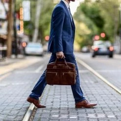 Beste Verkoop 😀 Aanbiedingen 🛒 Laptoptas 15 Inch Schoudertas Heren Handtas Waterdichte Tas Leder Deep Coffee Leer - Urban U® 🎉 ❤️ -Tassen-Dames Verkoop 550x550 768