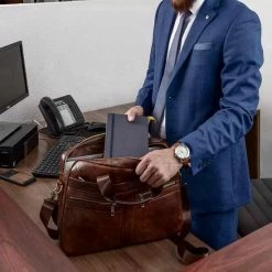 Beste Verkoop 😀 Aanbiedingen 🛒 Laptoptas 15 Inch Schoudertas Heren Handtas Waterdichte Tas Leder Deep Coffee Leer - Urban U® 🎉 ❤️ -Tassen-Dames Verkoop 550x550 769