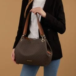Coupon 🎉 Kopen 🛒 Michael Kors Raven Tote L Dames Schoudertas - Bruin 🔔 😉 -Tassen-Dames Verkoop 550x550 77