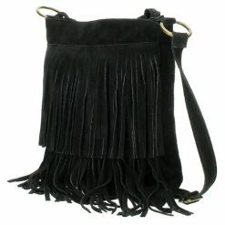 Coupon 🔔 Aanbiedingen 💯 Charm Indy Leren Franje Schoudertas - Zwart 🧨 ✨ -Tassen-Dames Verkoop 550x550 772