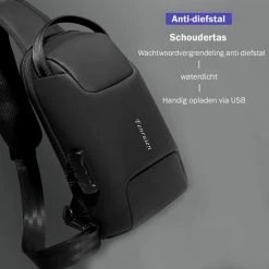 Goedkoop 🔥 Goedkoopste ⭐ Brandie® - Rugzak - Nieuwe Heren Multifunctioneel - Tas - Rugtas - Borsttas - TSA - Anti Diefstal - Grootte 10*20*34 Cm - Schoudertas - Opladen Via USB - Waterdicht - Crossbodytas - 5105 Gewicht 0.65kg - Zwart 🌟 🧨 -Tassen-Dames Verkoop 550x550 806