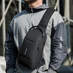 Goedkoop 🔥 Goedkoopste ⭐ Brandie® - Rugzak - Nieuwe Heren Multifunctioneel - Tas - Rugtas - Borsttas - TSA - Anti Diefstal - Grootte 10*20*34 Cm - Schoudertas - Opladen Via USB - Waterdicht - Crossbodytas - 5105 Gewicht 0.65kg - Zwart 🌟 🧨 -Tassen-Dames Verkoop 550x550 809