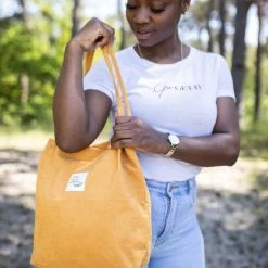 Beste Verkoop 🤩 Groothandel 🎁 GoDaily - Dames - Schoudertas - Handtas - Bag - Canvas - Katoenen Tas - Tote - Geel ⌛ 🧨 -Tassen-Dames Verkoop 550x550 81