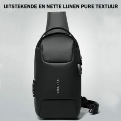 Goedkoop 🔥 Goedkoopste ⭐ Brandie® - Rugzak - Nieuwe Heren Multifunctioneel - Tas - Rugtas - Borsttas - TSA - Anti Diefstal - Grootte 10*20*34 Cm - Schoudertas - Opladen Via USB - Waterdicht - Crossbodytas - 5105 Gewicht 0.65kg - Zwart 🌟 🧨 -Tassen-Dames Verkoop 550x550 810