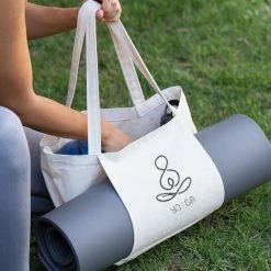 Coupon 🛒 Kopen 🧨 Merkloos Tavas Katoenen Yoga Tasje Draagtas Naturel 40x30 Cm Tote Bag Tas Shopper Boodschappentas Schoudertas 👏 🤩 -Tassen-Dames Verkoop 550x550 845