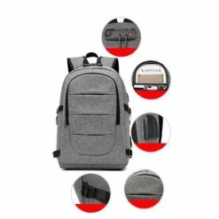 Beste recensies van 🤩 Coupon ✔️ Augur Rugtas Anti Diefstal Rugzak TSA Slot USB AUX Poort Grijs 👏 💯 -Tassen-Dames Verkoop 550x550 956